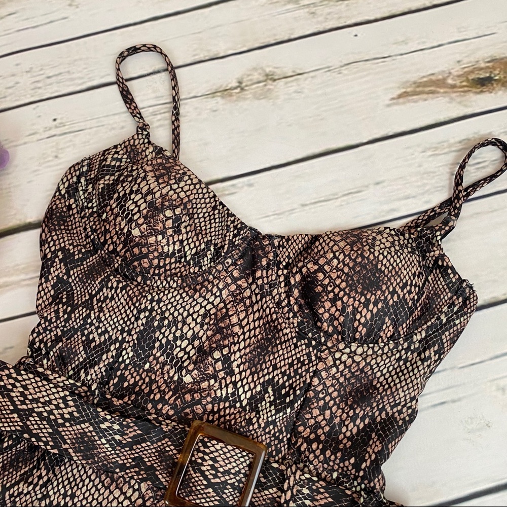 Sexy Belted Snakeskin Push Up Swimsuit - Picture 7 of 12